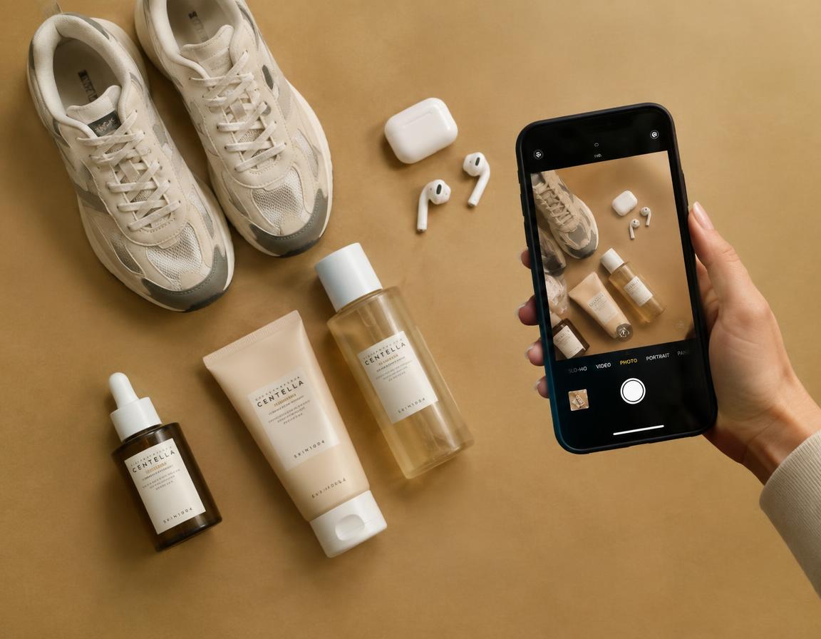 Products being photographed for UGC
